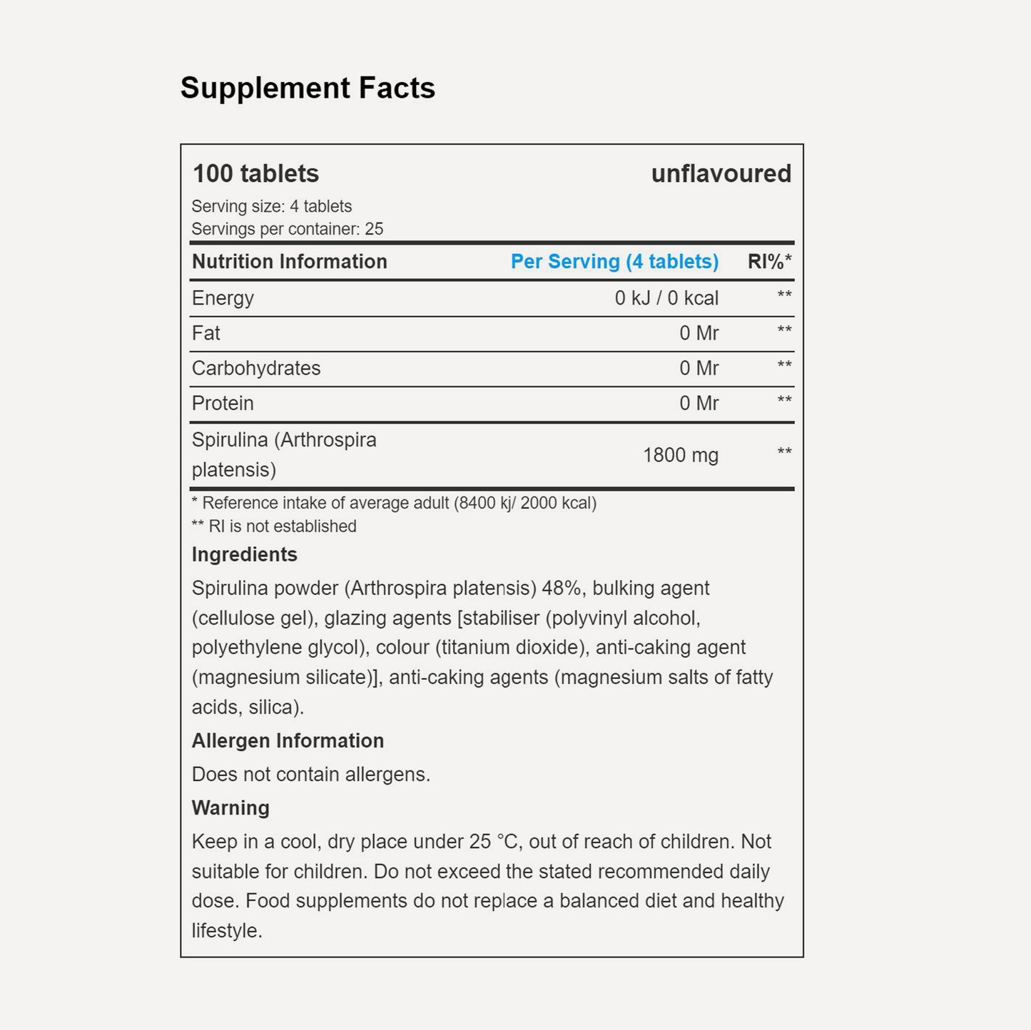 Spirulina | 100 tablets