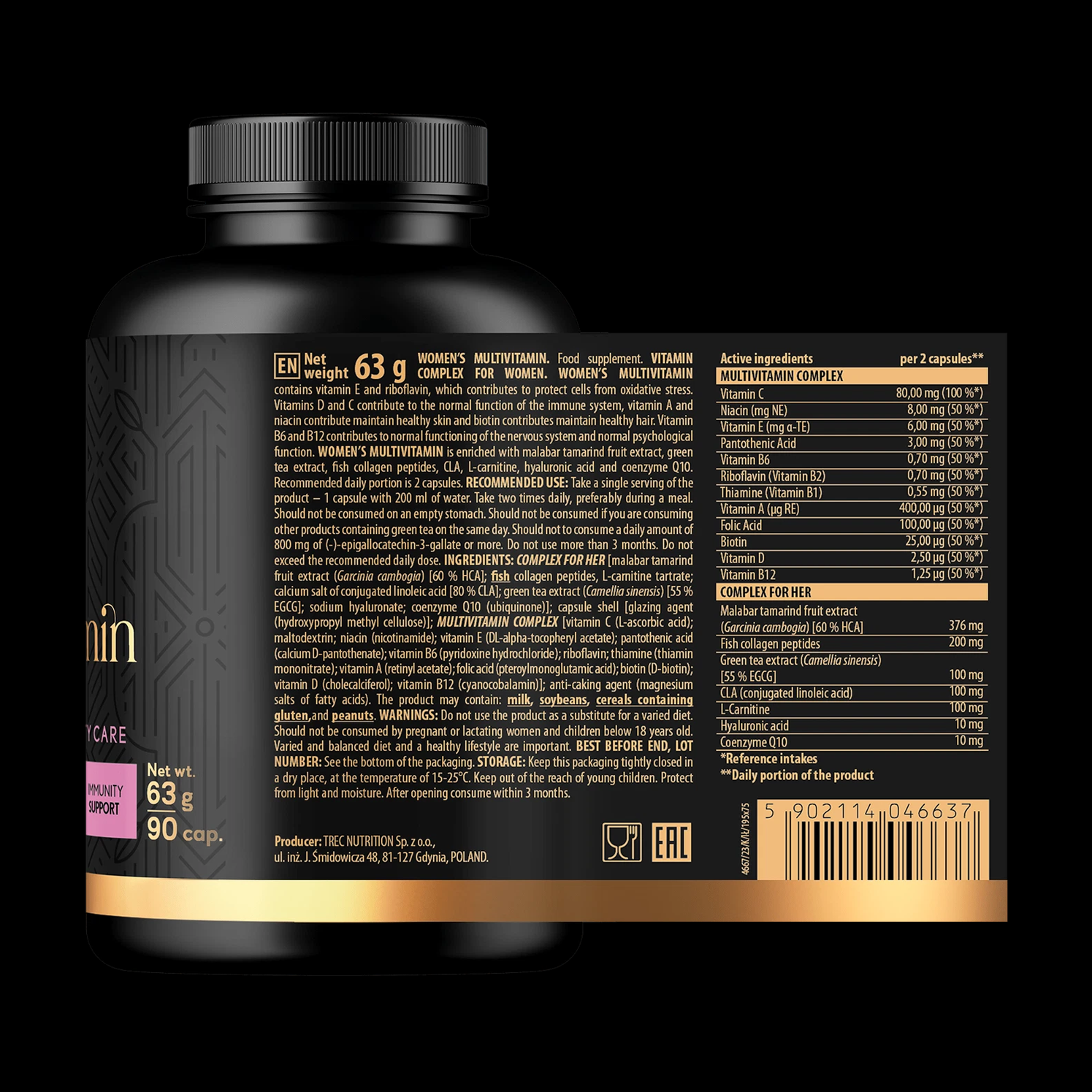 TREC BEAUTY LINE WOMEN'S MULTIVITAMIN | 90cap by TREC - Premium VITAMINS available at Qimia Nutrition UAE