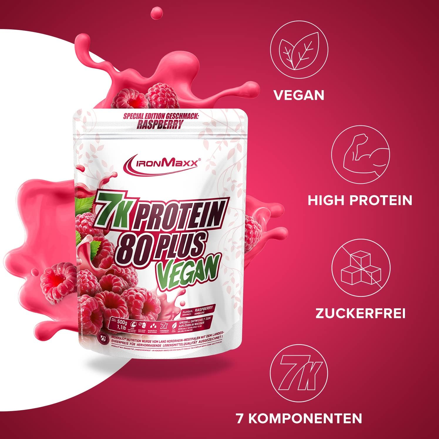 IRONMAXX VEGAN PROTEIN 7K - 80 PLUS | 500g by IRONMAXX - Premium VEGANS available at Qimia Nutrition UAE
