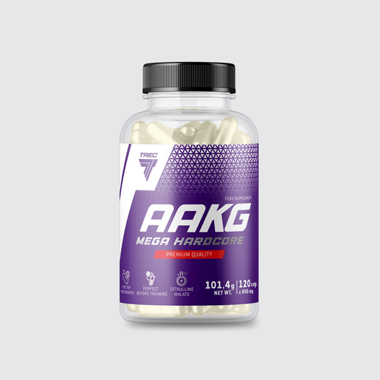 TREC NUTRITION AAKG Mega Hardcore | 120caps by TREC - Premium ENERGY BOOSTERS available at Qimia Nutrition UAE