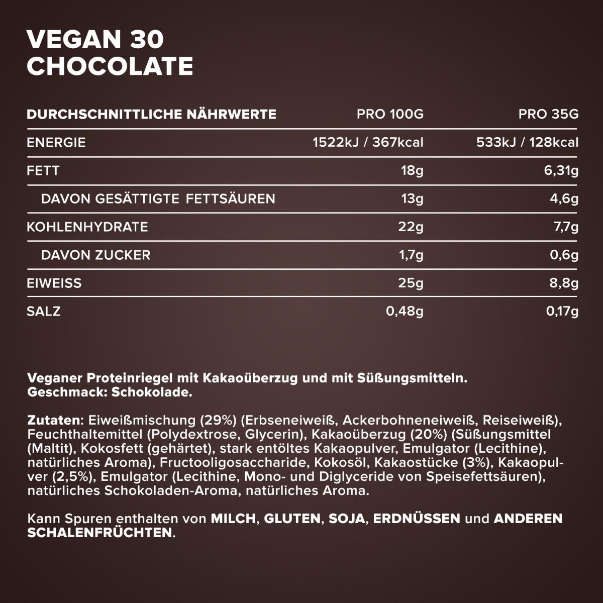 IRONMAXX Vegan 30 - High Protein Bar | 24X35g by IRONMAXX - Premium VEGANS available at Qimia Nutrition UAE