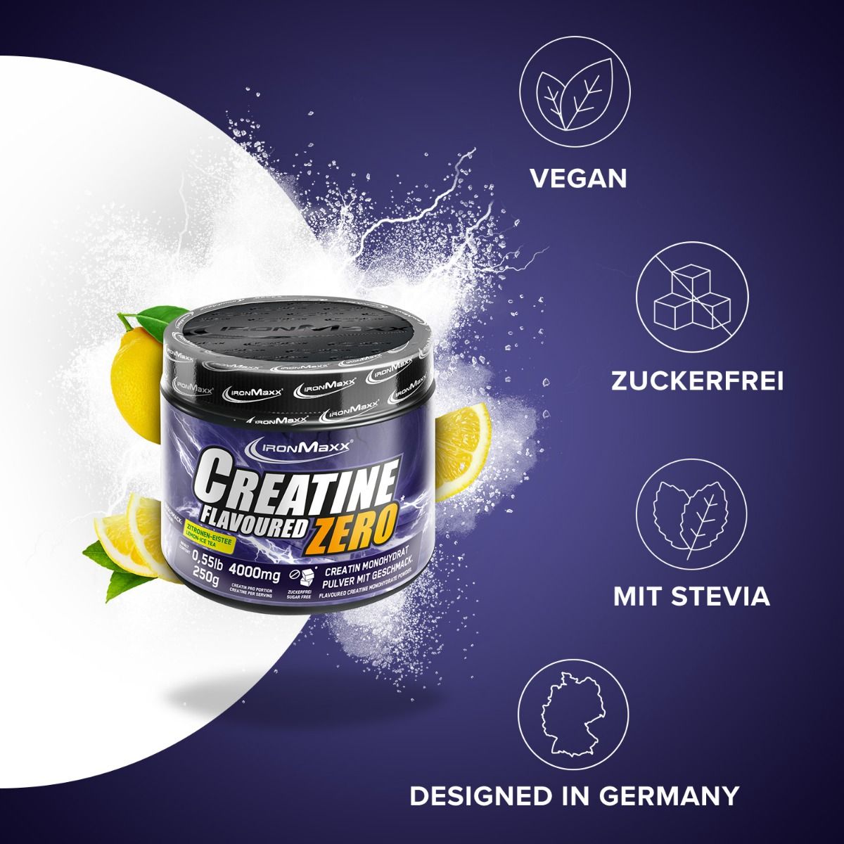 IRONMAXX CREATINE FLAVOURED ZERO | 250g by IRONMAXX - Premium CREATINES available at Qimia Nutrition UAE