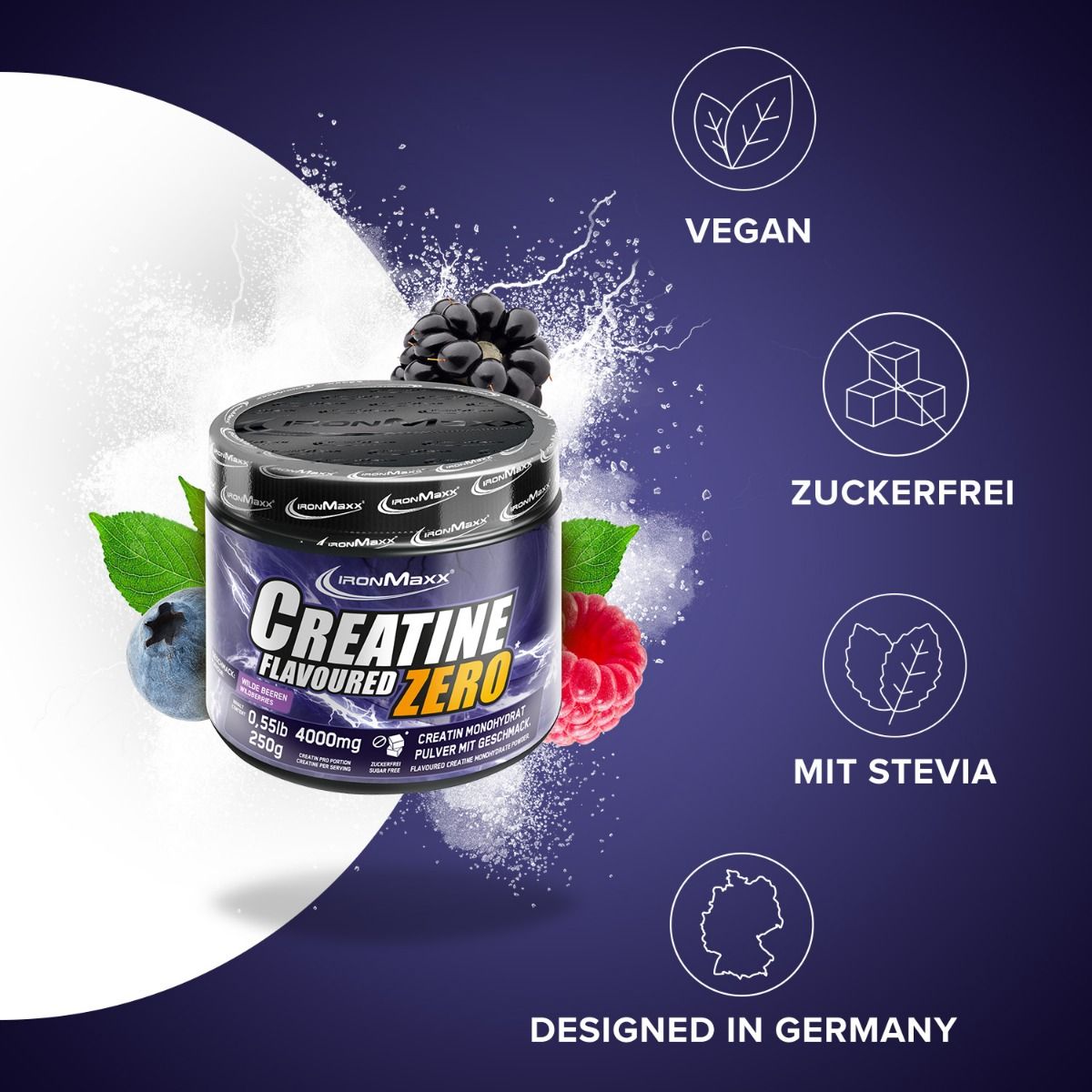 IRONMAXX CREATINE FLAVOURED ZERO | 250g by IRONMAXX - Premium CREATINES available at Qimia Nutrition UAE