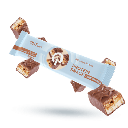 Protein Snack Bar Peanut Caramel 60g | 20g Protein, Low Sugar - QIMIA NUTRITION