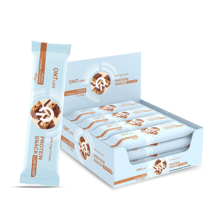 Protein Snack Bar Peanut Caramel 60g | 20g Protein, Low Sugar - QIMIA NUTRITION