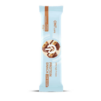 Protein Snack Bar Peanut Caramel 60g | 20g Protein, Low Sugar - QIMIA NUTRITION