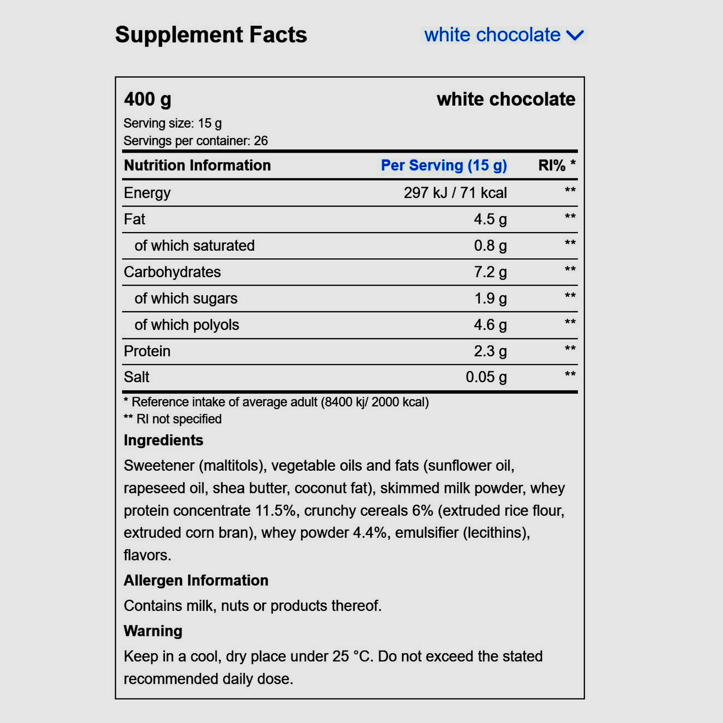 Protein Cream  WHITE CHOCOLATE | 400 G