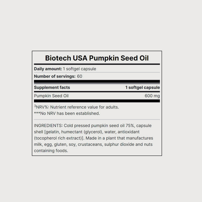 Pumpkin Seed Oil | 60 soft gel capsules