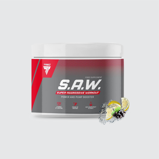 TREC NUTRITION S.A.W. Pre-Workout POWDER | 200g by TREC - Premium ENERGY BOOSTERS available at Qimia Nutrition UAE