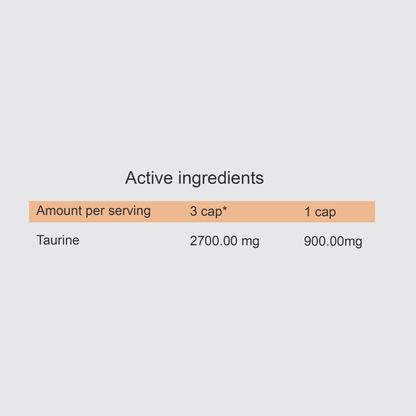 TREC NUTRITION TAURINE 900 | 90 CAPS by TREC - Premium ENERGY BOOSTERS available at Qimia Nutrition UAE